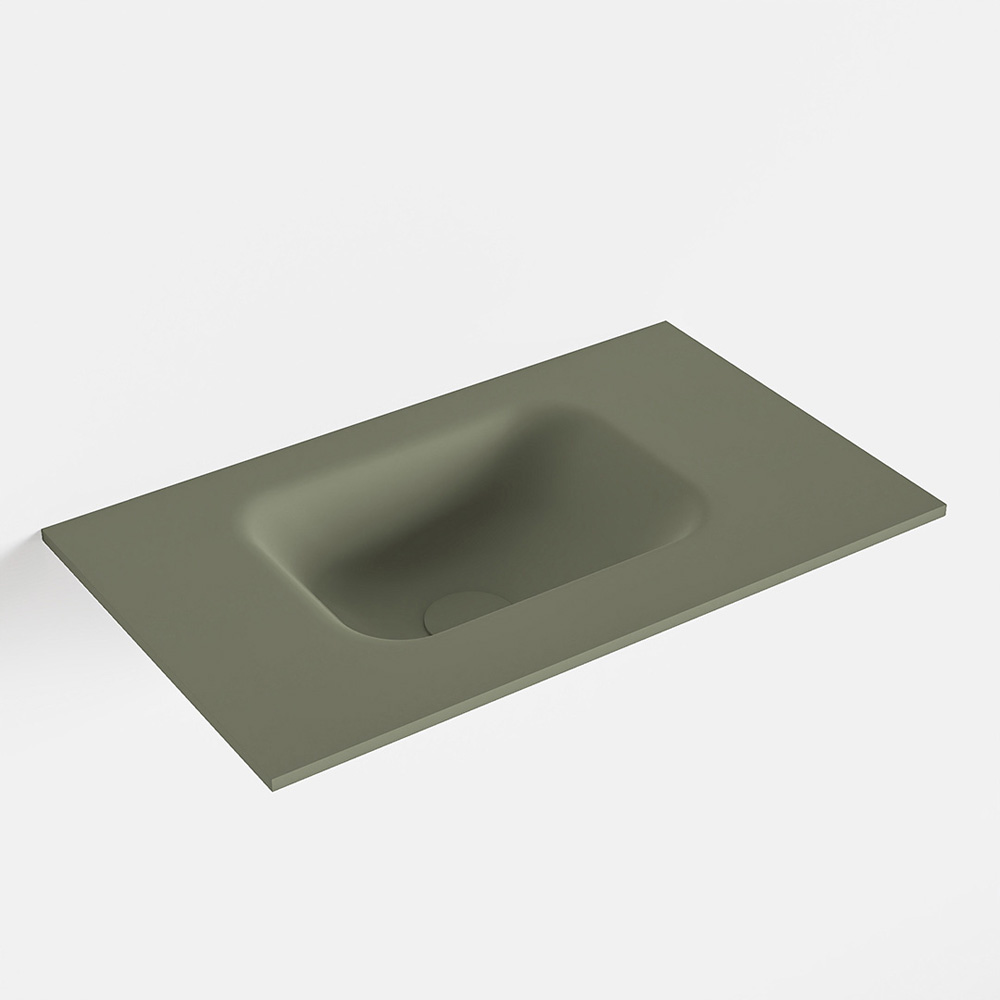 MONDIAZ LEX Army solid surface inleg wastafel voor toiletmeubel 50cm. Positie wasbak links