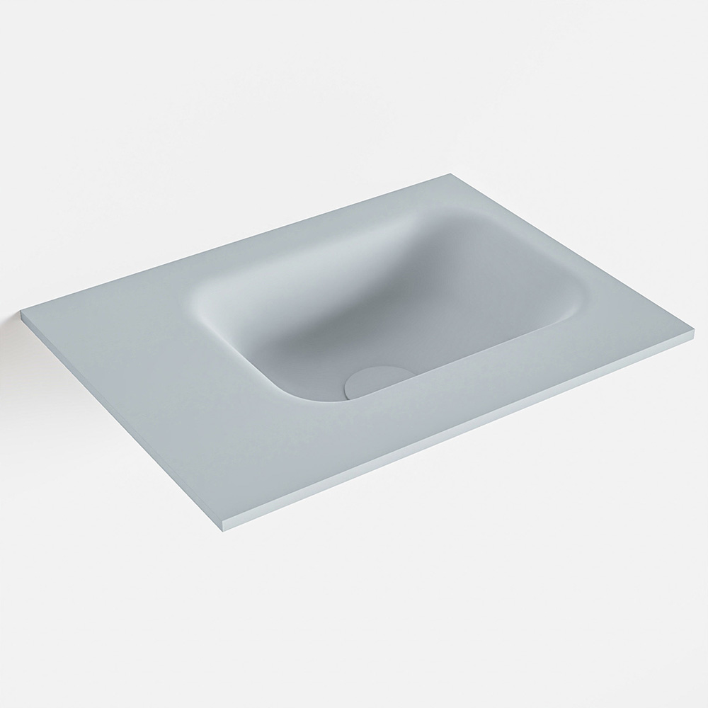 MONDIAZ LEX Clay solid surface inleg wastafel voor toiletmeubel 40cm. Positie wasbak rechts