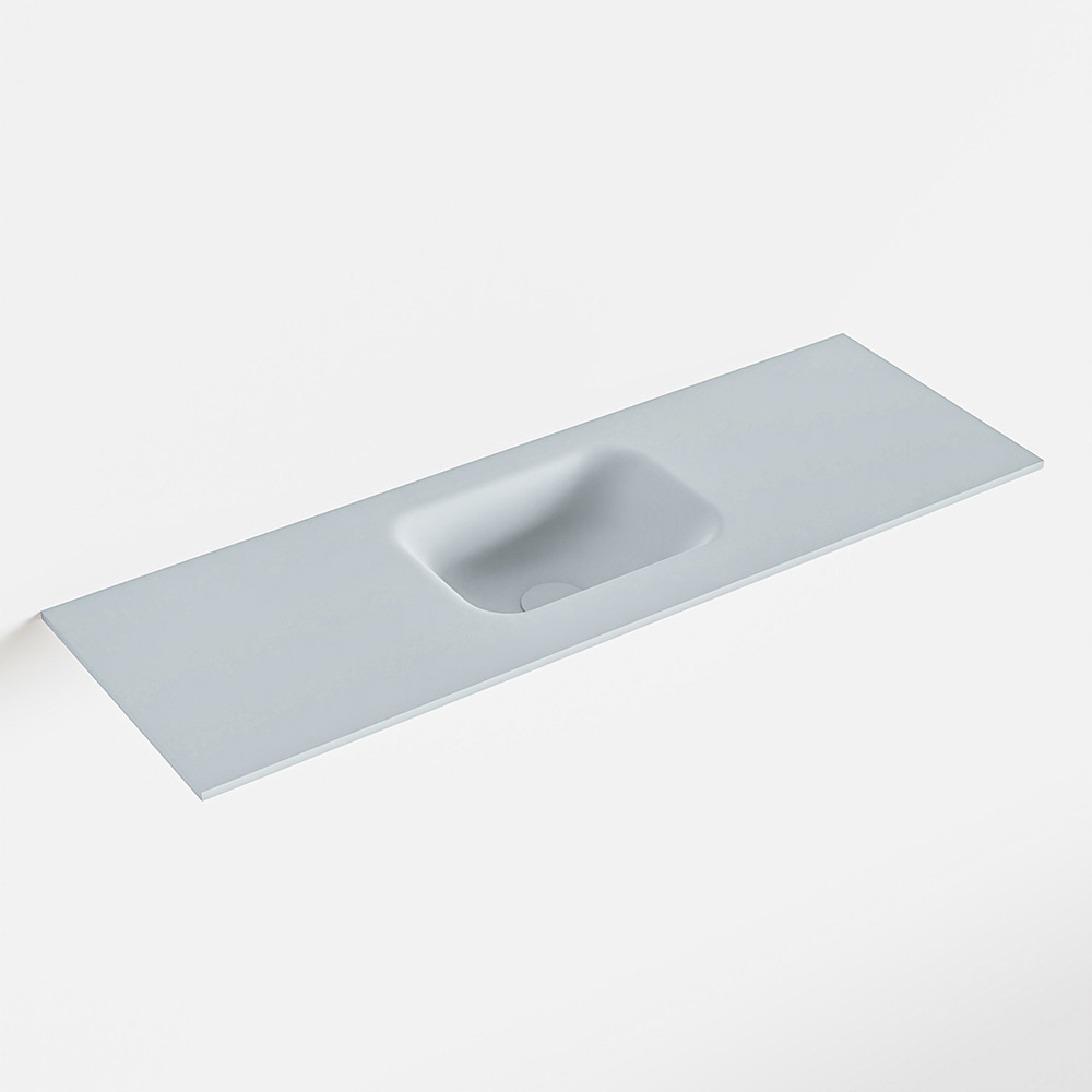 MONDIAZ LEX Clay solid surface inleg wastafel voor toiletmeubel 90cm. Positie wasbak midden