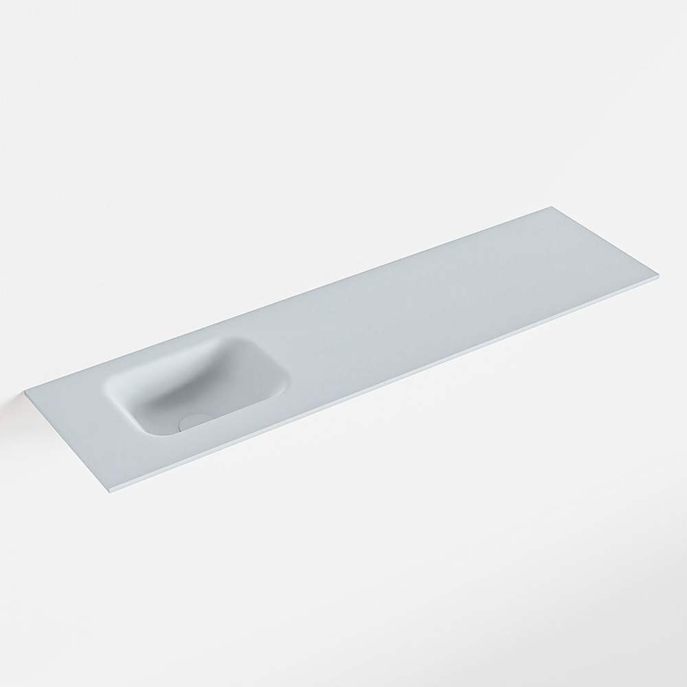 MONDIAZ LEX Clay solid surface inleg wastafel voor toiletmeubel 110cm. Positie wasbak links