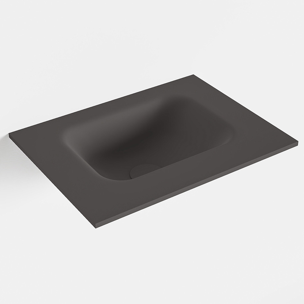 MONDIAZ LEX Dark_grey solid surface inleg wastafel voor toiletmeubel 40cm. Positie wasbak midden