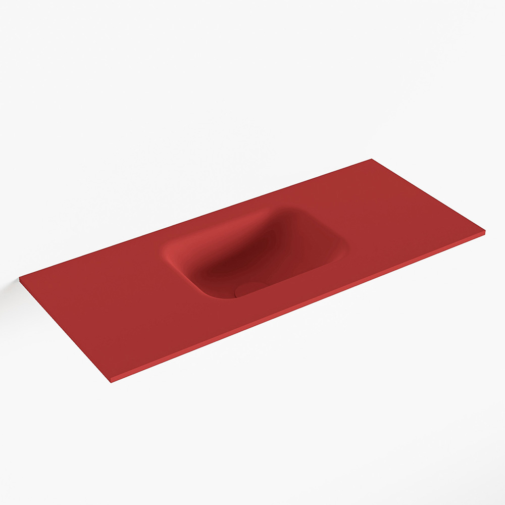MONDIAZ LEX Fire solid surface inleg wastafel voor toiletmeubel 70cm. Positie wasbak midden