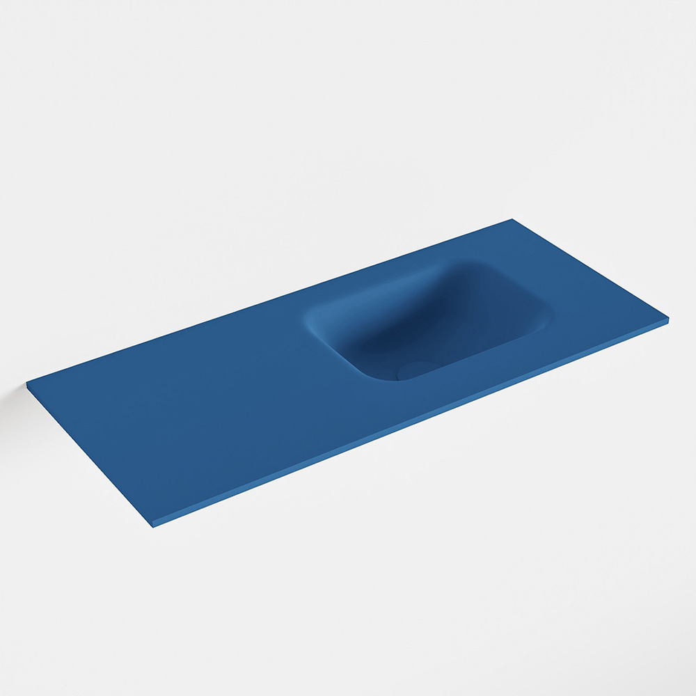 MONDIAZ LEX Jeans solid surface inleg wastafel voor toiletmeubel 70cm. Positie wasbak rechts