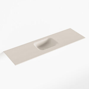 MONDIAZ LEX Linen solid surface inleg wastafel voor toiletmeubel 100cm. Positie wasbak midden