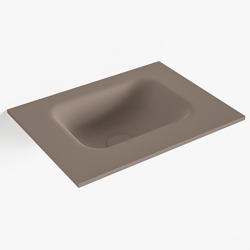 MONDIAZ LEX Smoke solid surface inleg wastafel voor toiletmeubel 40cm. Positie wasbak midden