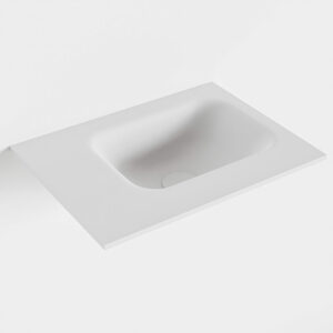 MONDIAZ LEX Talc solid surface inleg wastafel voor toiletmeubel 40cm. Positie wasbak rechts