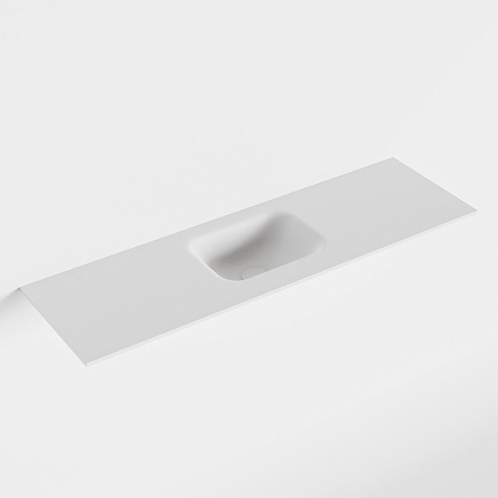 MONDIAZ LEX Talc solid surface inleg wastafel voor toiletmeubel 100cm. Positie wasbak midden