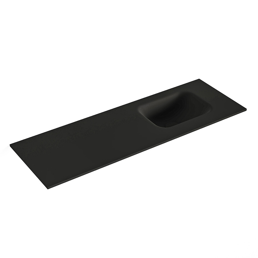 MONDIAZ LEX Urban solid surface inleg wastafel voor toiletmeubel 90cm. Positie wasbak rechts