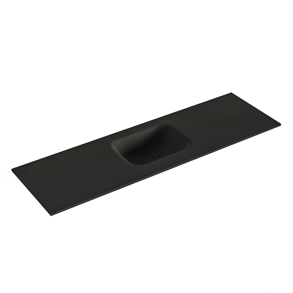 MONDIAZ LEX Urban solid surface inleg wastafel voor toiletmeubel 100cm. Positie wasbak midden