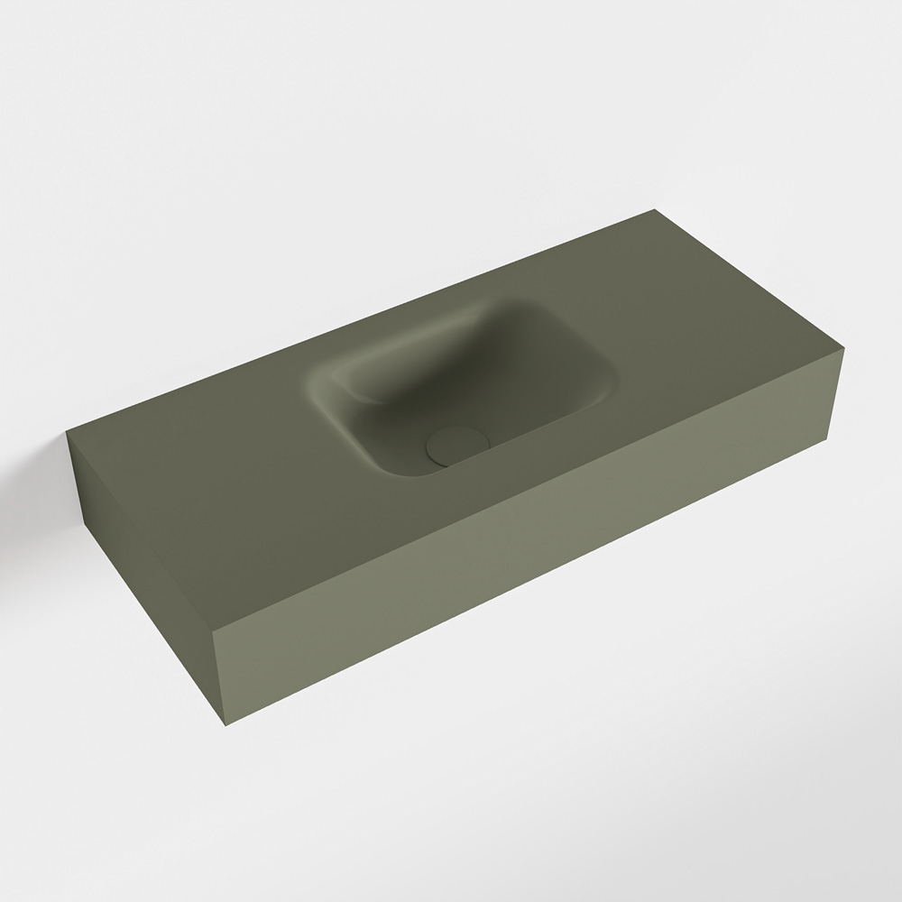 MONDIAZ LEX Army vrijhangende solid surface wastafel 70cm. Positie wasbak midden
