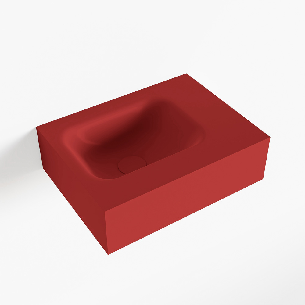 MONDIAZ LEX Fire vrijhangende solid surface wastafel 40cm. Positie wasbak links