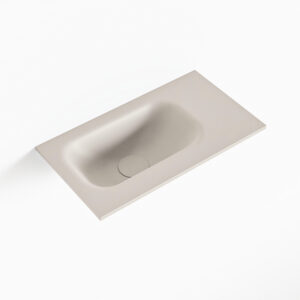 MONDIAZ EDEN Linen solid surface inleg wastafel voor toiletmeubel 40cm. Positie wasbak links