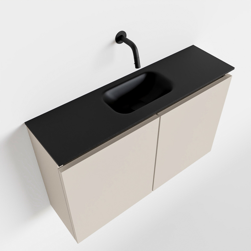 MONDIAZ TURE 80cm toiletmeubel linen. EDEN wastafel urban midden geen kraangat