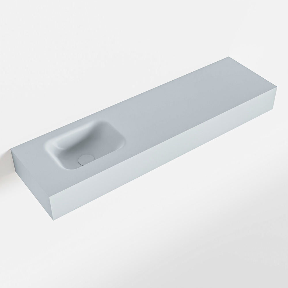 MONDIAZ LEX Clay vrijhangende solid surface wastafel 110cm. Positie wasbak links