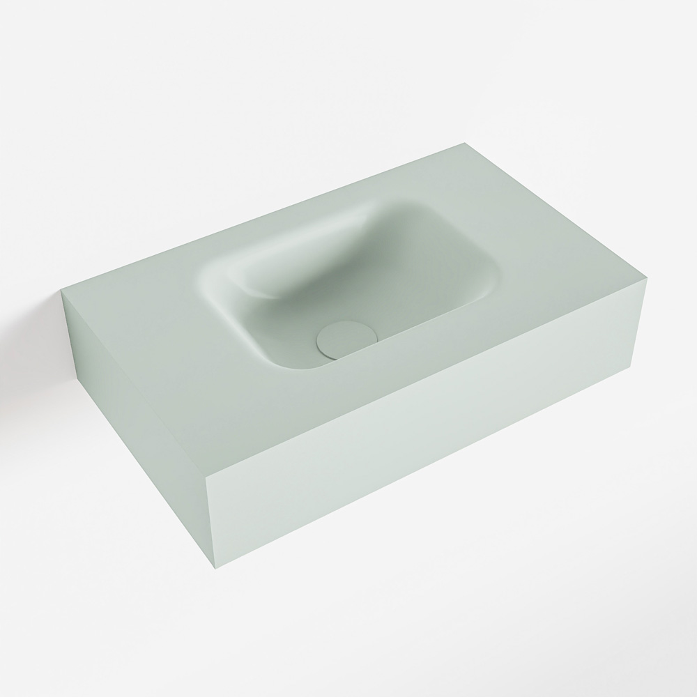 MONDIAZ LEX Greey vrijhangende solid surface wastafel 50cm. Positie wasbak midden