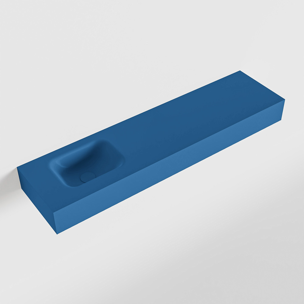 MONDIAZ LEX Jeans vrijhangende solid surface wastafel 120cm. Positie wasbak links