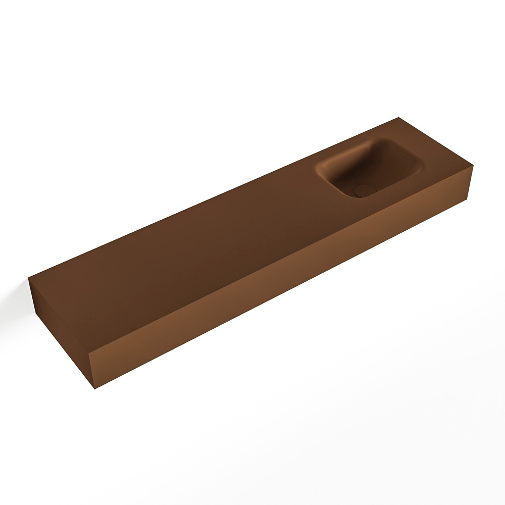 MONDIAZ LEX Rust vrijhangende solid surface wastafel 120cm. Positie wasbak rechts