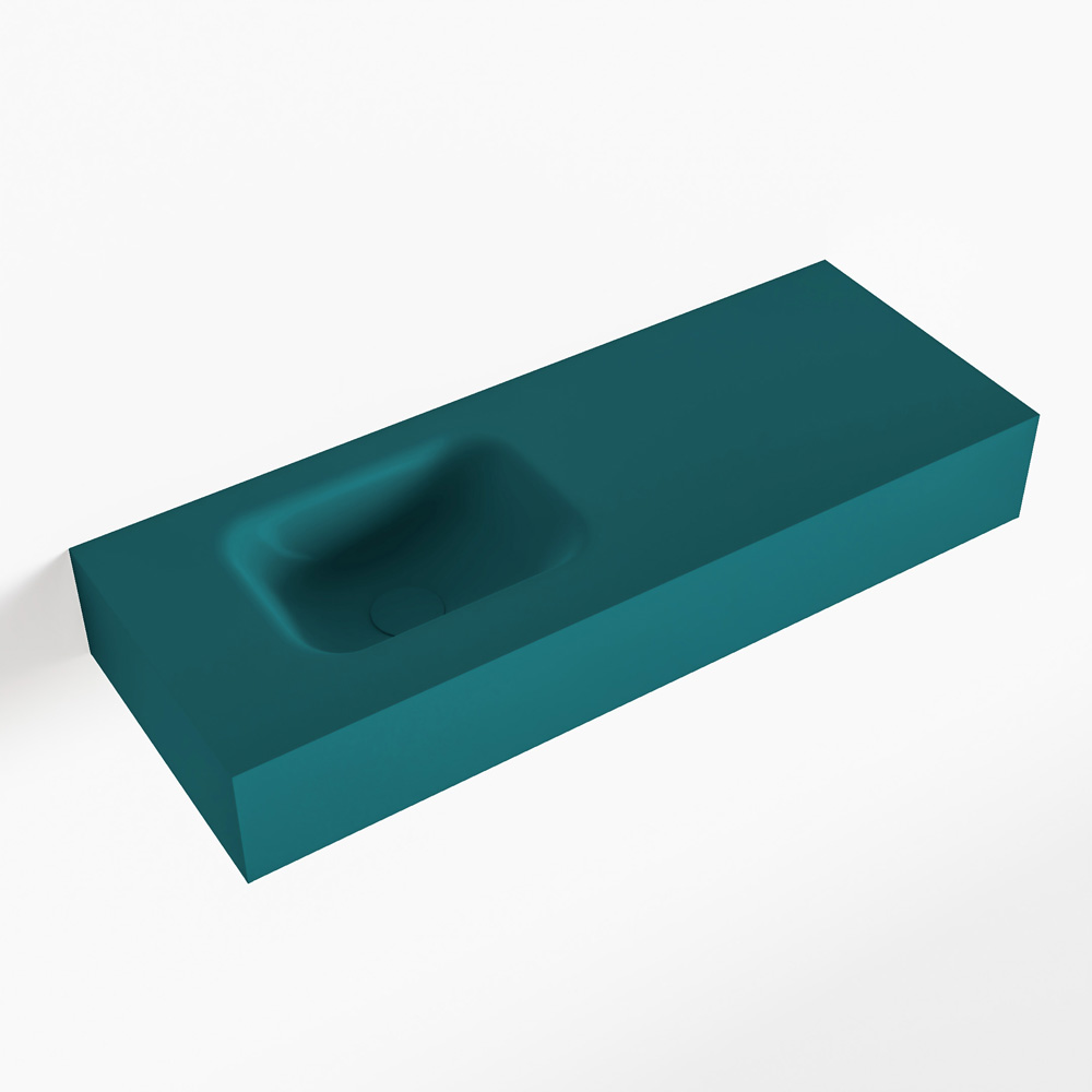 MONDIAZ LEX Smag vrijhangende solid surface wastafel 80cm. Positie wasbak links