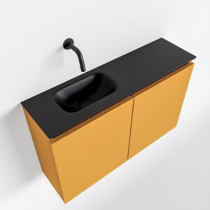 MONDIAZ TURE 80cm toiletmeubel ocher. EDEN wastafel urban links geen kraangat