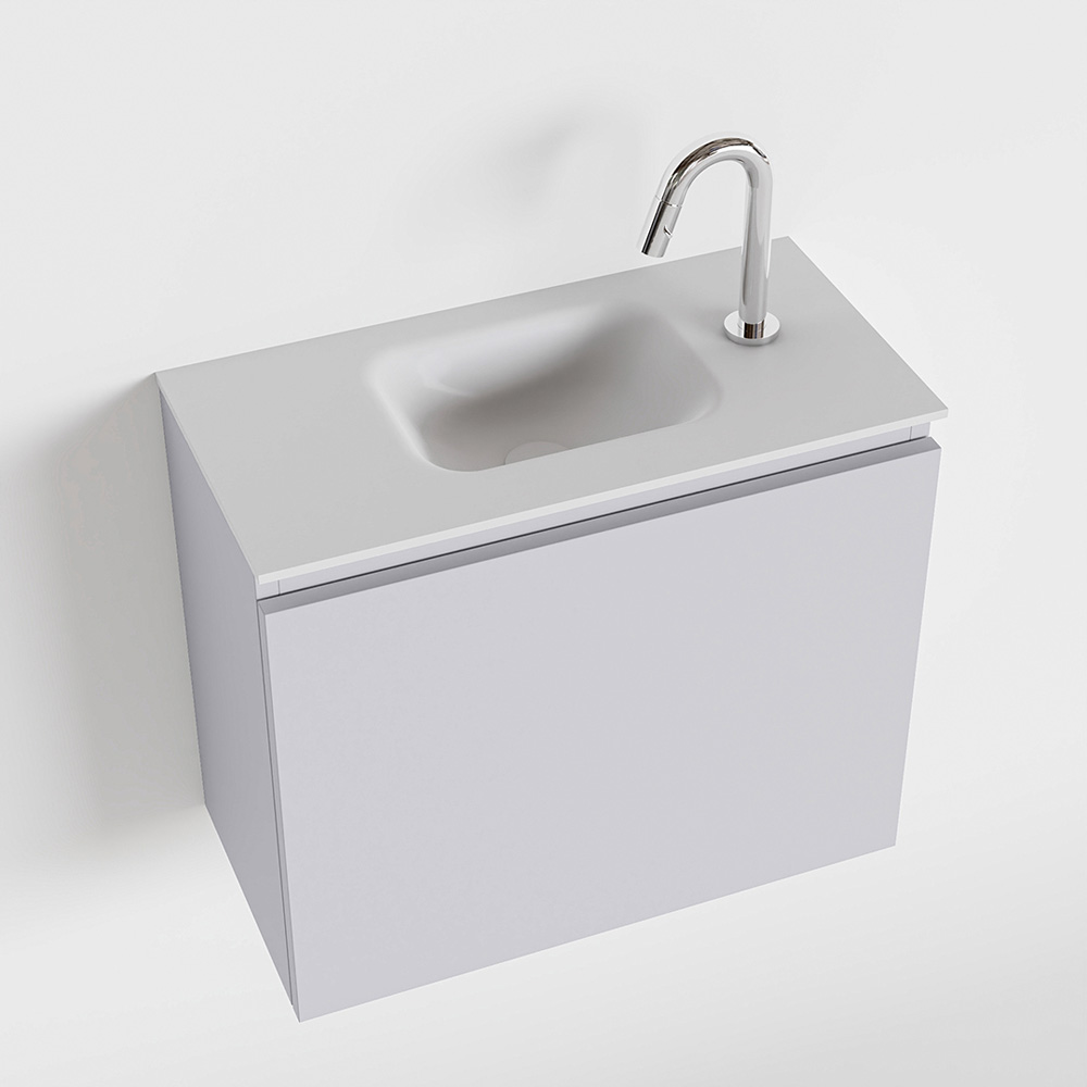 MONDIAZ OLAN 60cm toiletmeubel cale. LEX wastafel talc midden 1 kraangat