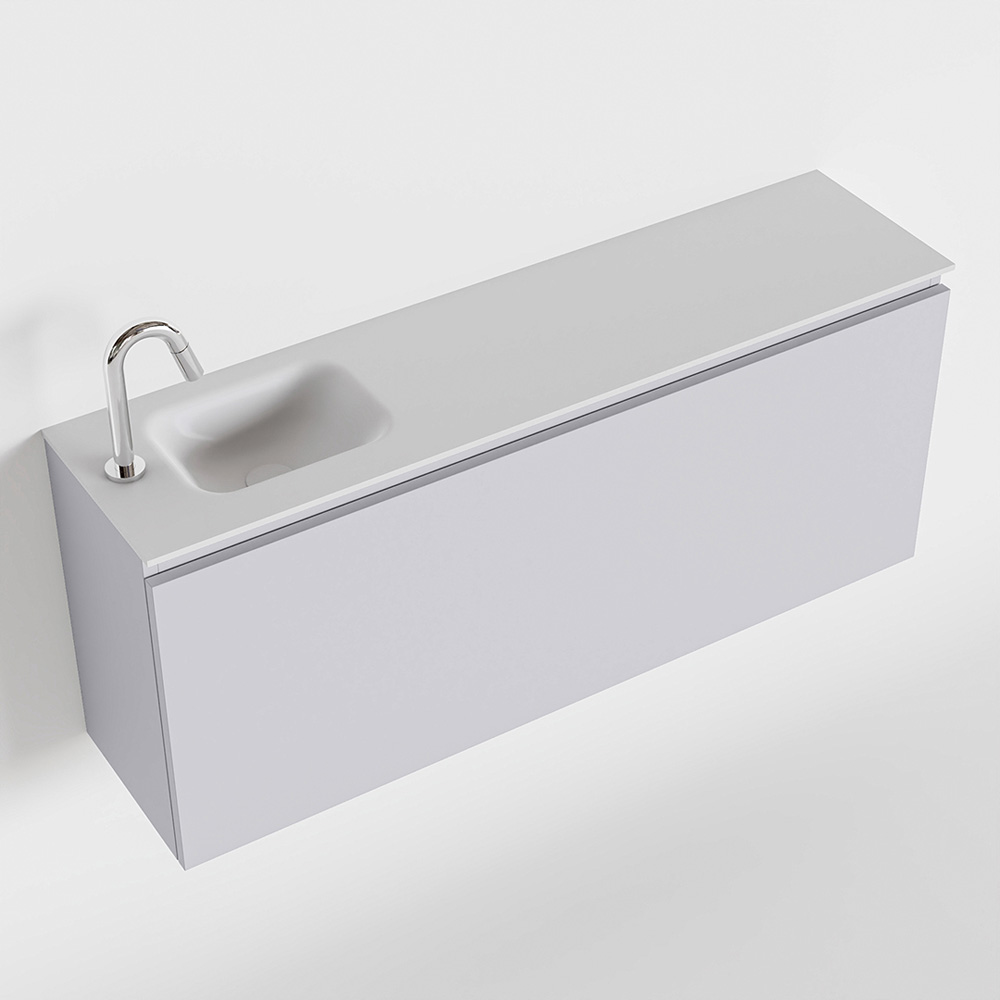 MONDIAZ OLAN 120cm toiletmeubel cale. LEX wastafel talc links 1 kraangat