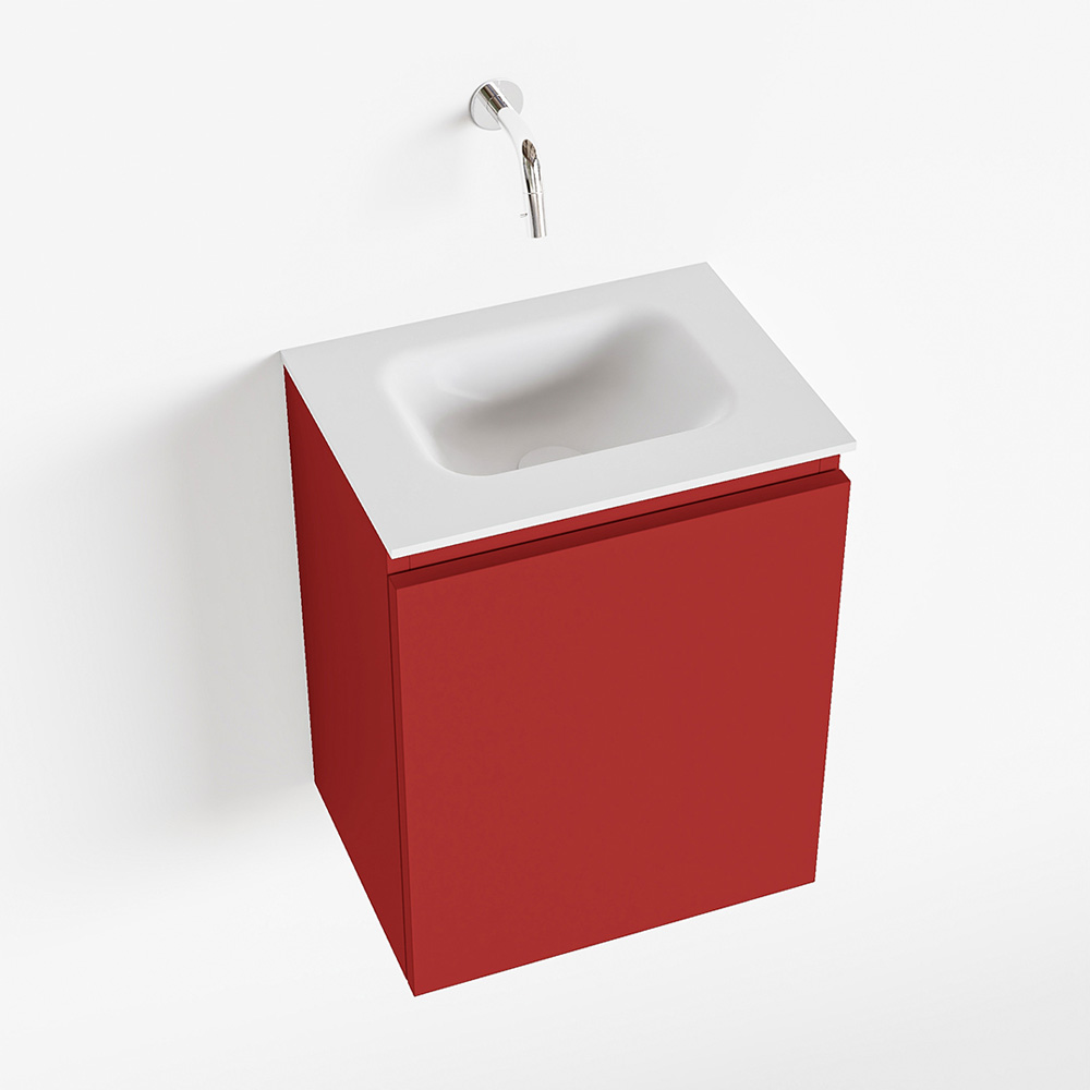 MONDIAZ OLAN 40cm toiletmeubel fire. LEX wastafel talc midden geen kraangat