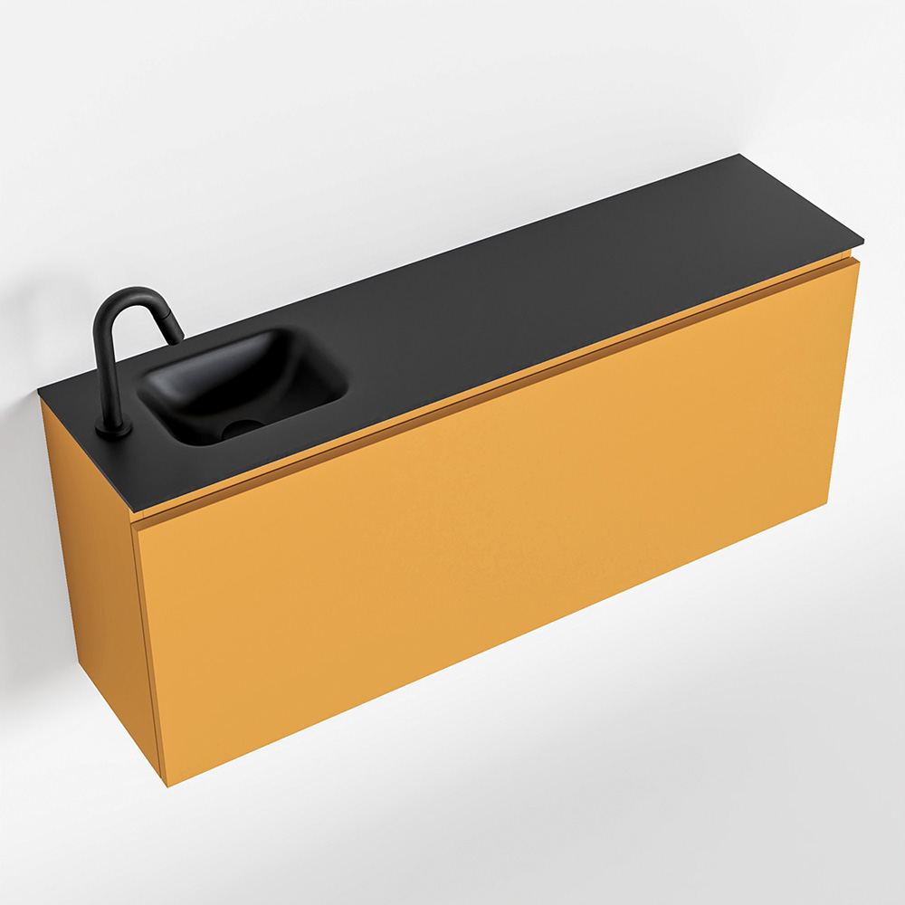 MONDIAZ OLAN 120cm toiletmeubel ocher. LEX wastafel urban links 1 kraangat