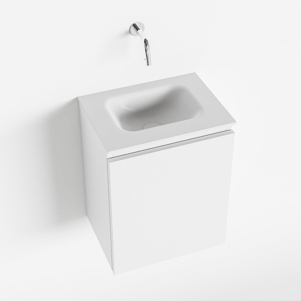 MONDIAZ OLAN 40cm toiletmeubel talc. LEX wastafel talc midden geen kraangat
