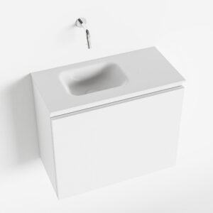 MONDIAZ OLAN 60cm toiletmeubel talc. LEX wastafel talc links geen kraangat