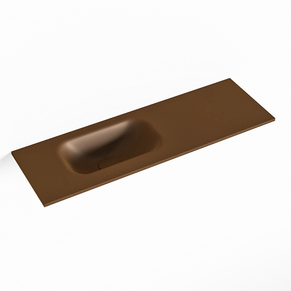 MONDIAZ EDEN Rust solid surface inleg wastafel voor toiletmeubel 70cm. Positie wasbak links