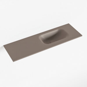MONDIAZ EDEN Smoke solid surface inleg wastafel voor toiletmeubel 70cm. Positie wasbak rechts