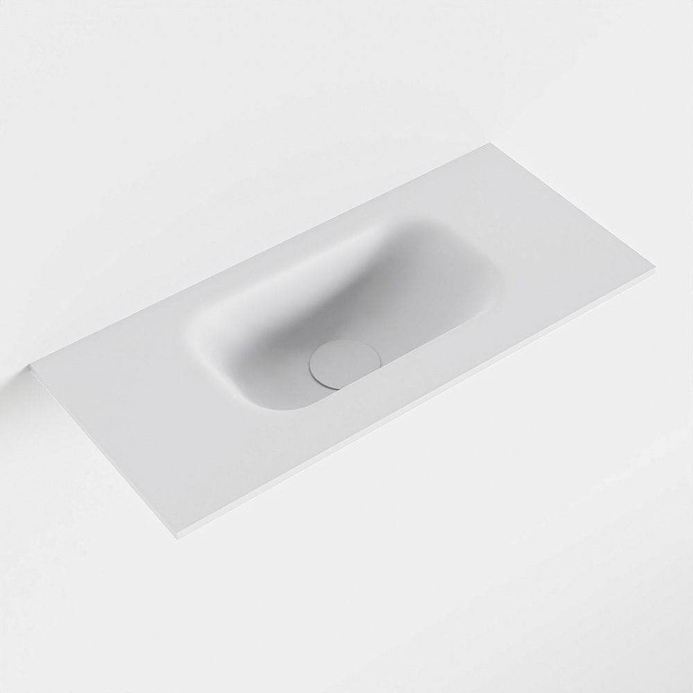 MONDIAZ EDEN Talc solid surface inleg wastafel voor toiletmeubel 50cm. Positie wasbak midden