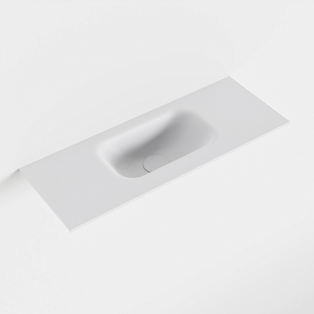 MONDIAZ EDEN Talc solid surface inleg wastafel voor toiletmeubel 60cm. Positie wasbak midden