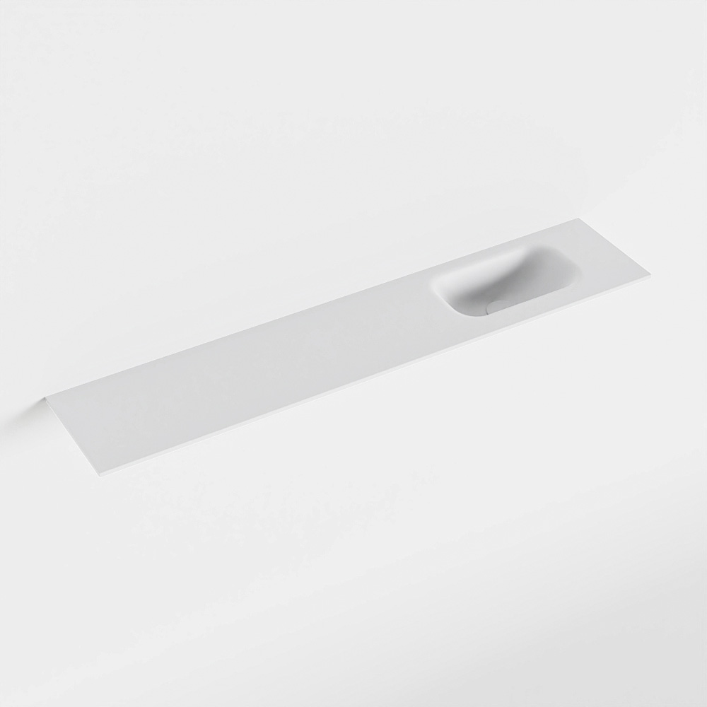 MONDIAZ EDEN Talc solid surface inleg wastafel voor toiletmeubel 110cm. Positie wasbak rechts