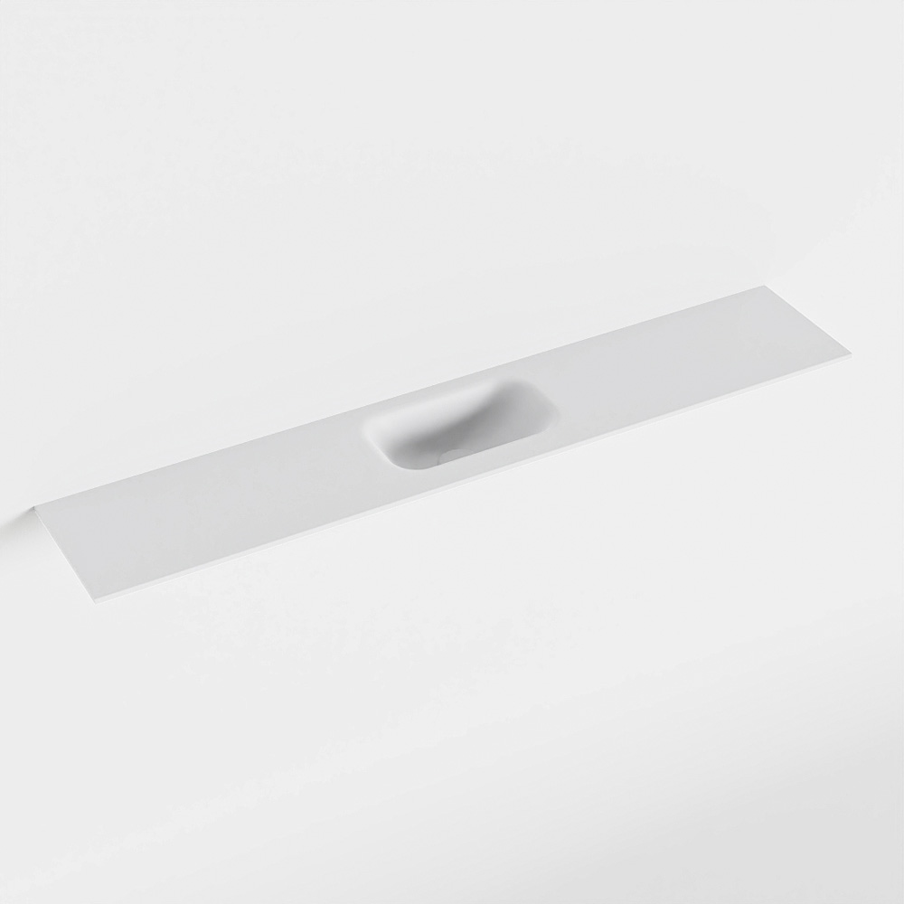 MONDIAZ EDEN Talc solid surface inleg wastafel voor toiletmeubel 120cm. Positie wasbak midden