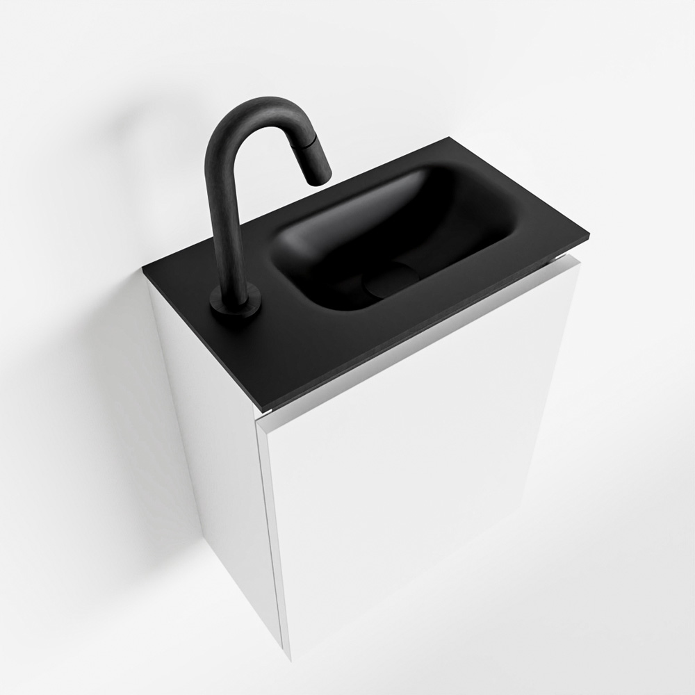 MONDIAZ TURE 40cm toiletmeubel talc. EDEN wastafel urban rechts 1 kraangat
