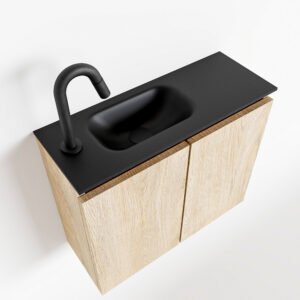 MONDIAZ TURE 60cm toiletmeubel washed oak. EDEN wastafel urban links 1 kraangat