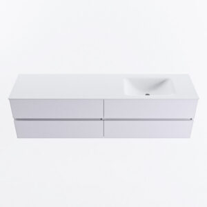 MONDIAZ VICA 180cm badmeubel onderkast Cale 4 lades. Wastafel CLOUD rechts 1 kraangat, kleur Talc.