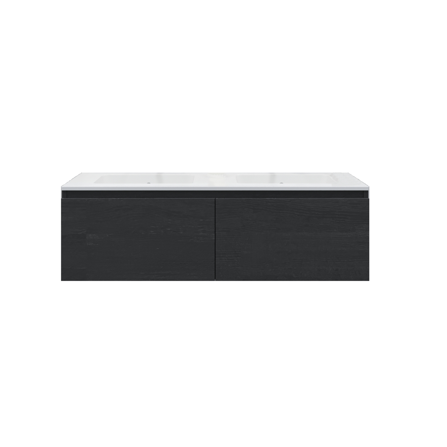 Badkamermeubelset Gliss Eros 140 cm Met Wastafel Zwart Eiken
