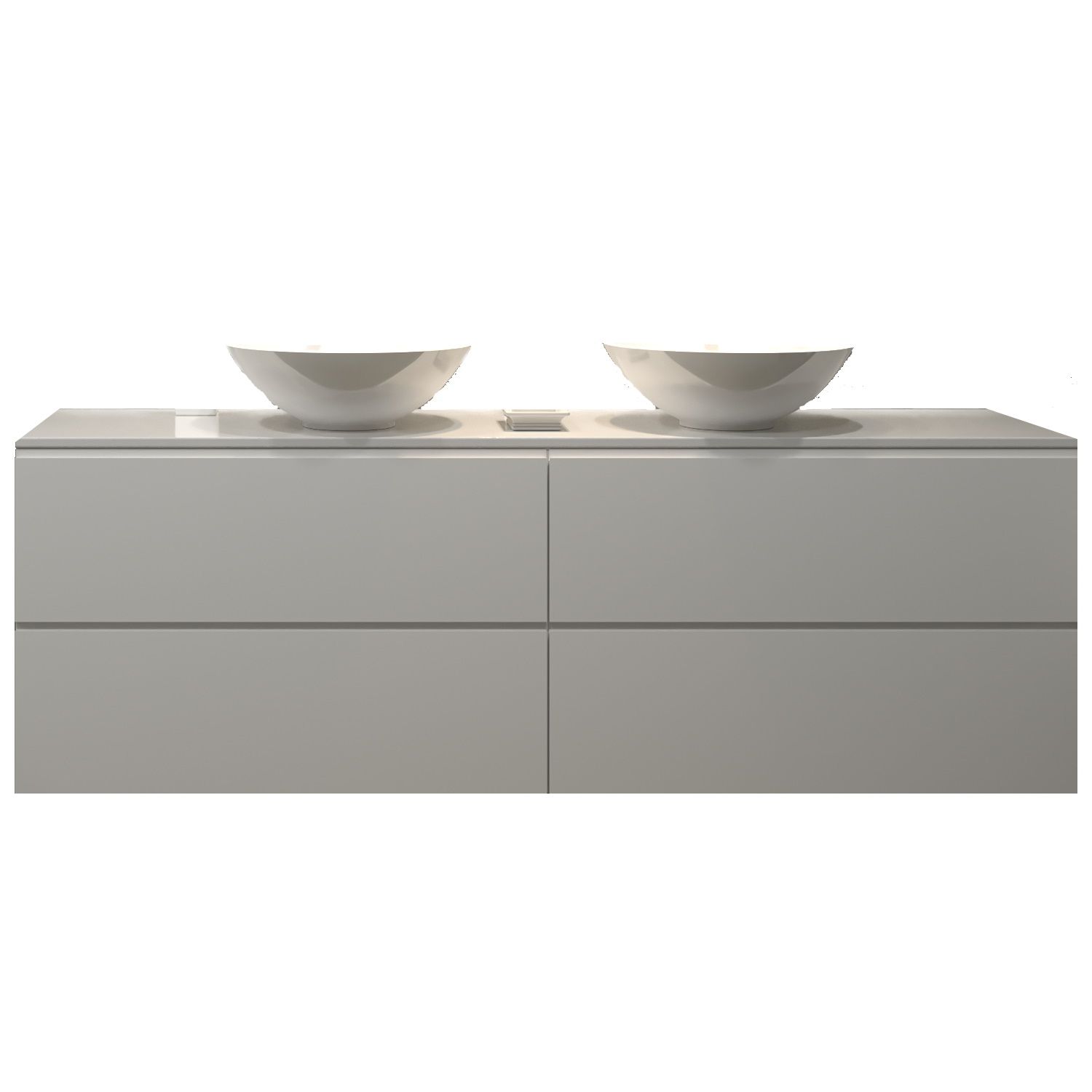 Badkamermeubelset Gliss Hermes 180 cm Hoogglans Wit Met Waskom