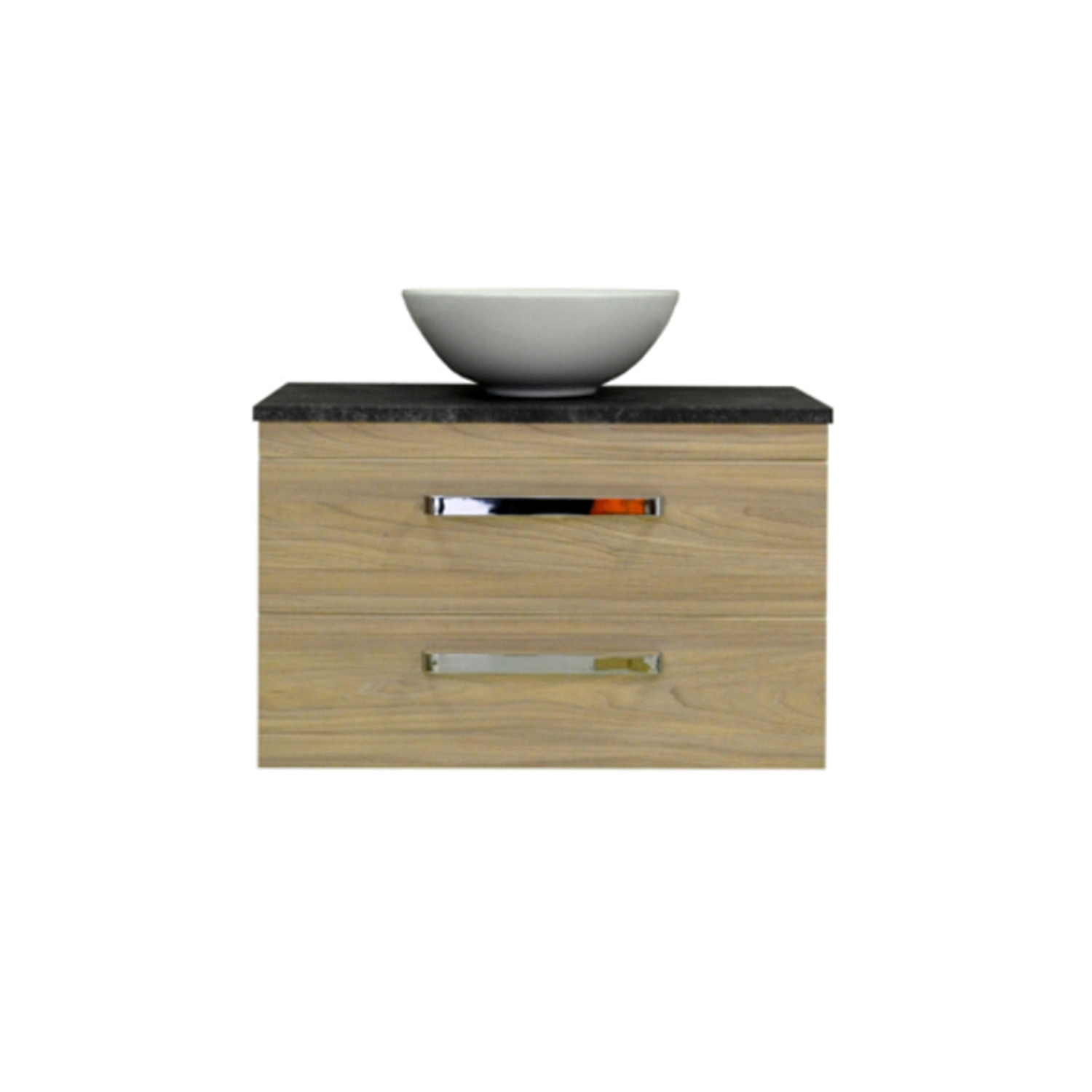 Badkamermeubelset Sanicare Q11 2 Laden 80cm Truffel (spiegel optioneel)