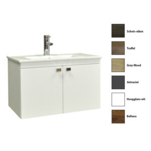 Badkamermeubelset Sanicare Q5 2 Deuren 80 cm (alle kleuren, spiegel optioneel)