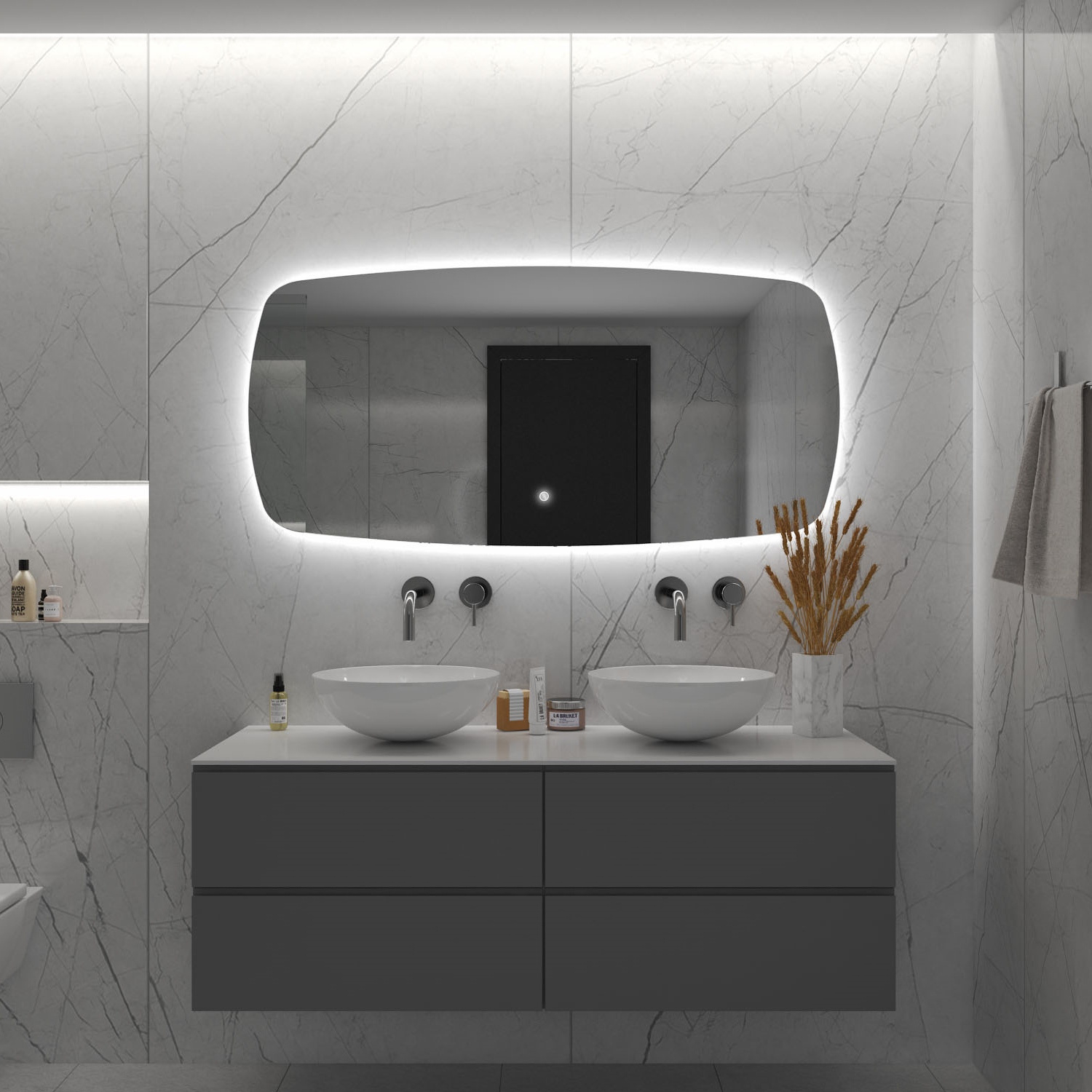 Badkamerspiegel BWS Torea 100x60cm Horizontaal LED