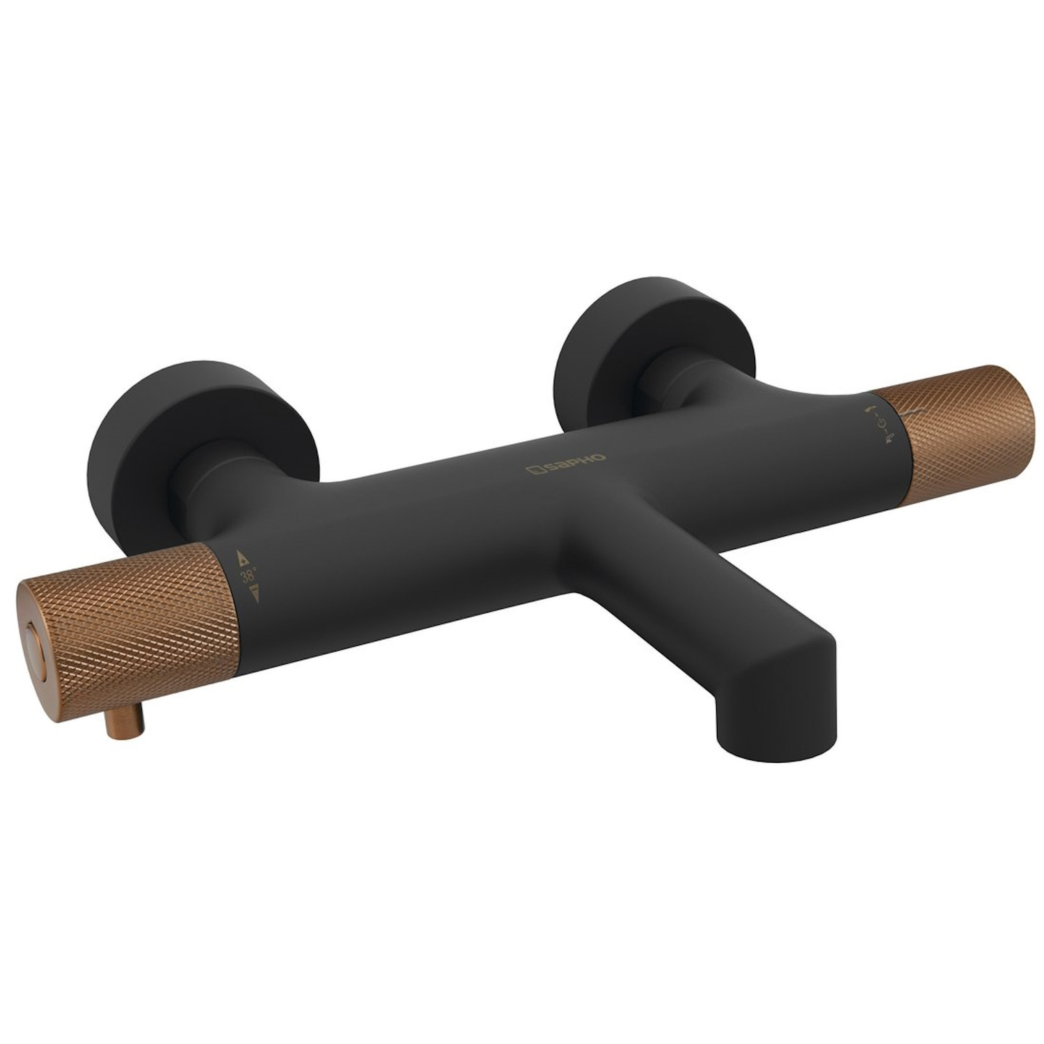 Badkraan Opbouw Sapho Solaris Mat Zwart/Koper