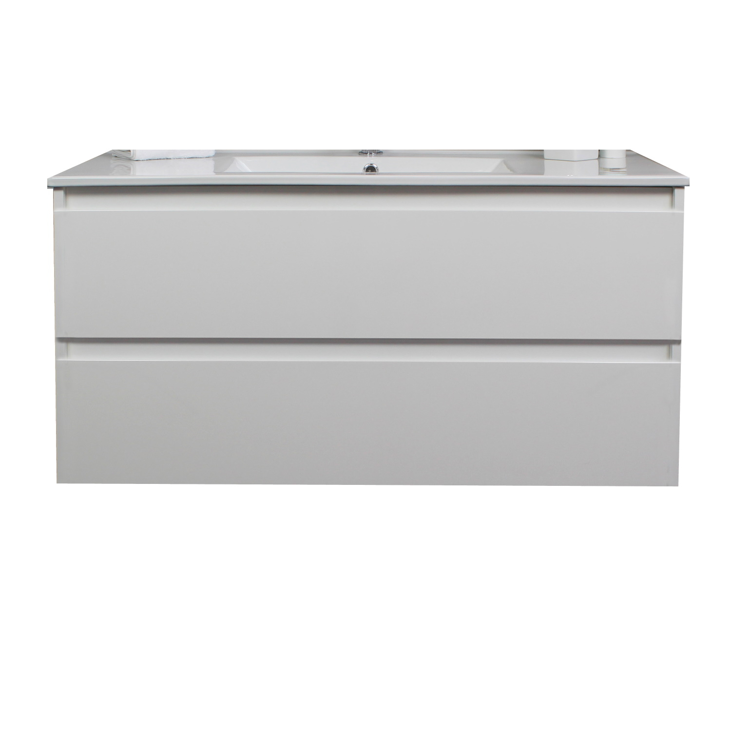 Badkamermeubel BWS Pepper Wastafel Porselein Met Kraangat 100x55x46 cm Wit