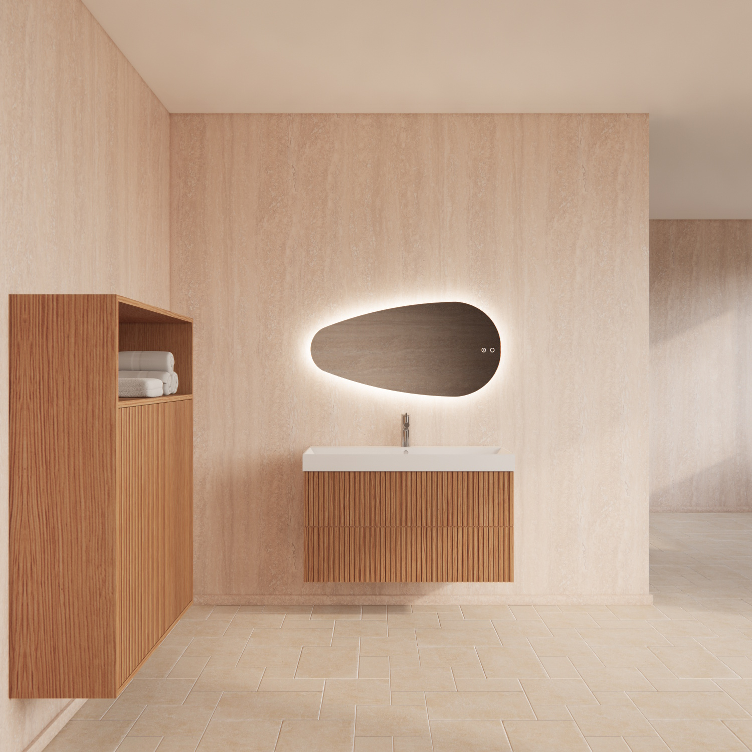 Badmeubelset BWS Hybris Pure Met Wastafel 100 cm