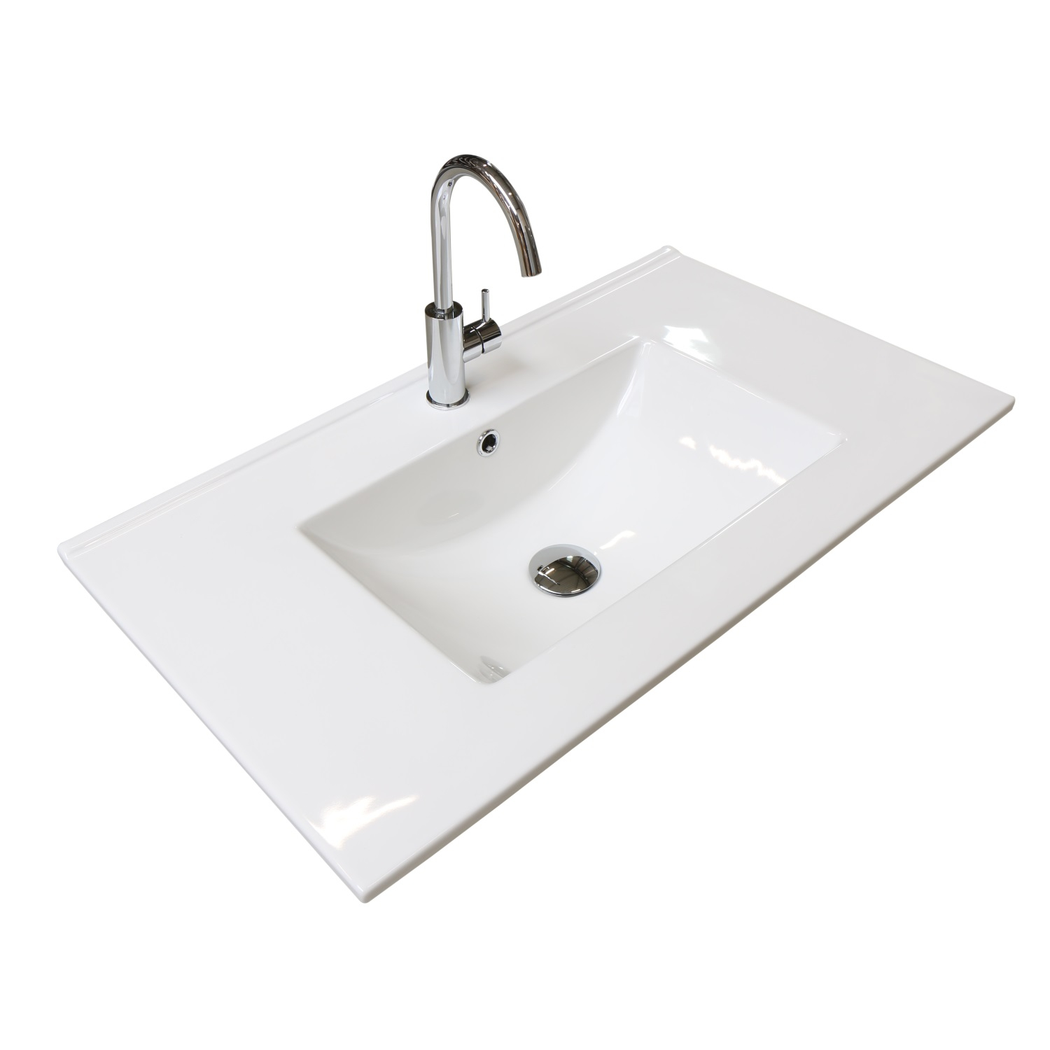 Badmeubelset BWS Salt 100x46cm Greeploos 2 Lades Met Wastafel 1 Kraangat Whisky Oak