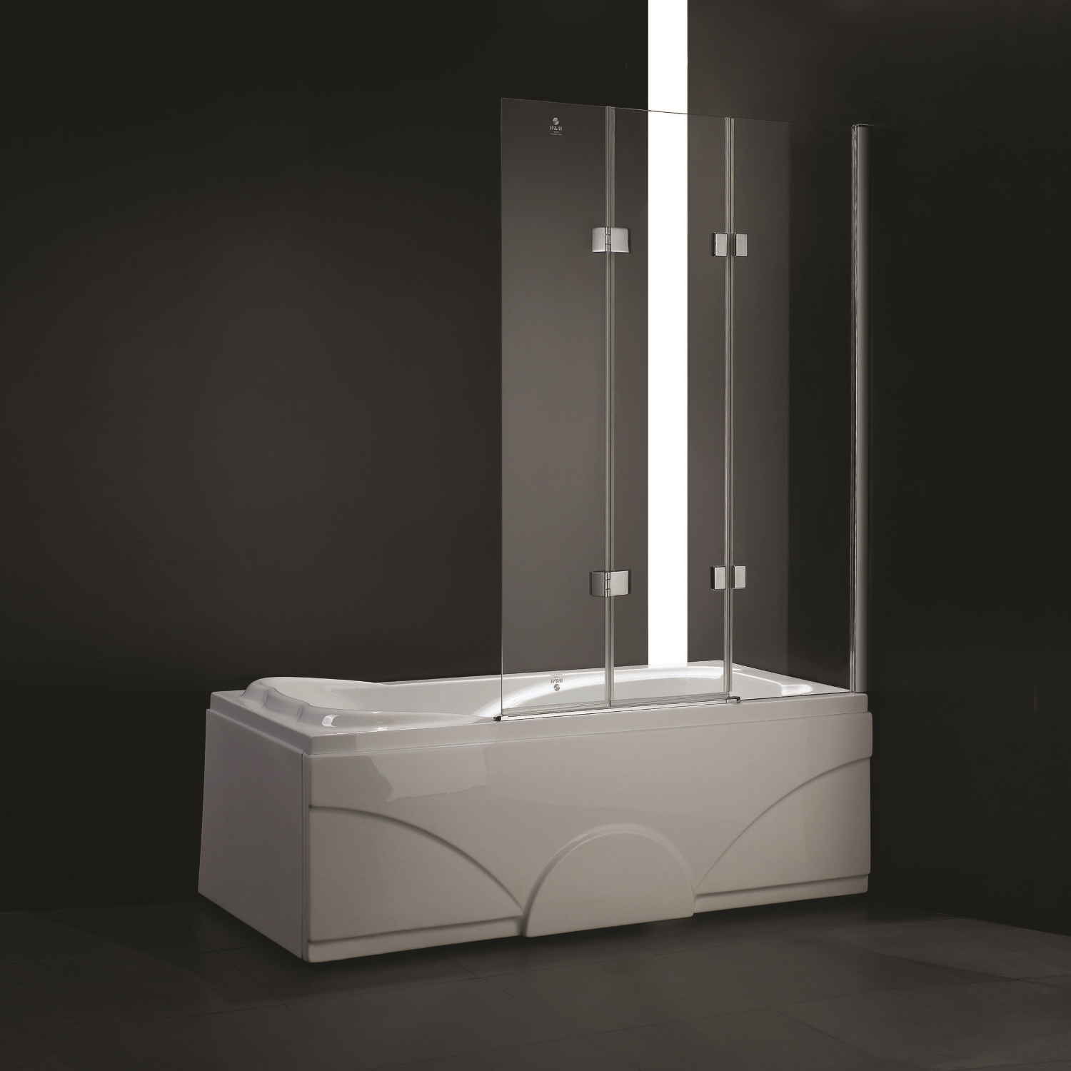 Badwand BWS Bibi Recht 120x140cm Scharnierend 3-delig Omkeerbaar 6mm