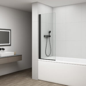 Badwand Draaibaar Sapho Rota 75 cm Zwart