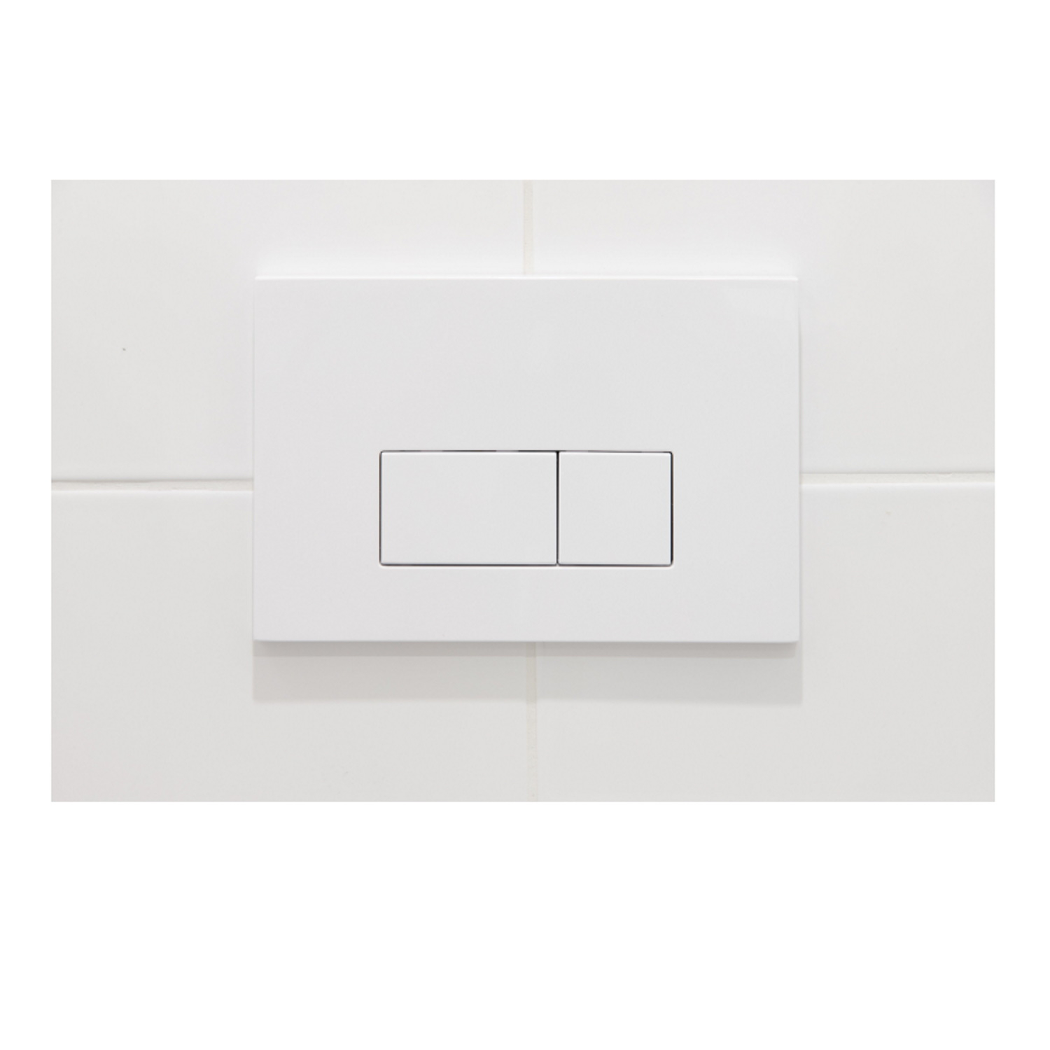 Bedieningsplaat Qeramiq Push Met DualfFush Frontbediening ABS Rechthoek Glans Wit